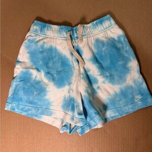Nike girls Athletic Blue Tie-Dye Shorts